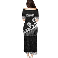 Kia Ora Maori Language Family Matching Puletasi and Hawaiian Shirt Te Reo Maori Koru Fern Art