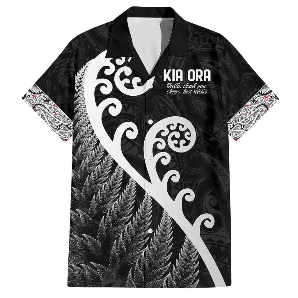 Kia Ora Maori Language Family Matching Short Sleeve Bodycon Dress and Hawaiian Shirt Te Reo Maori Koru Fern Art