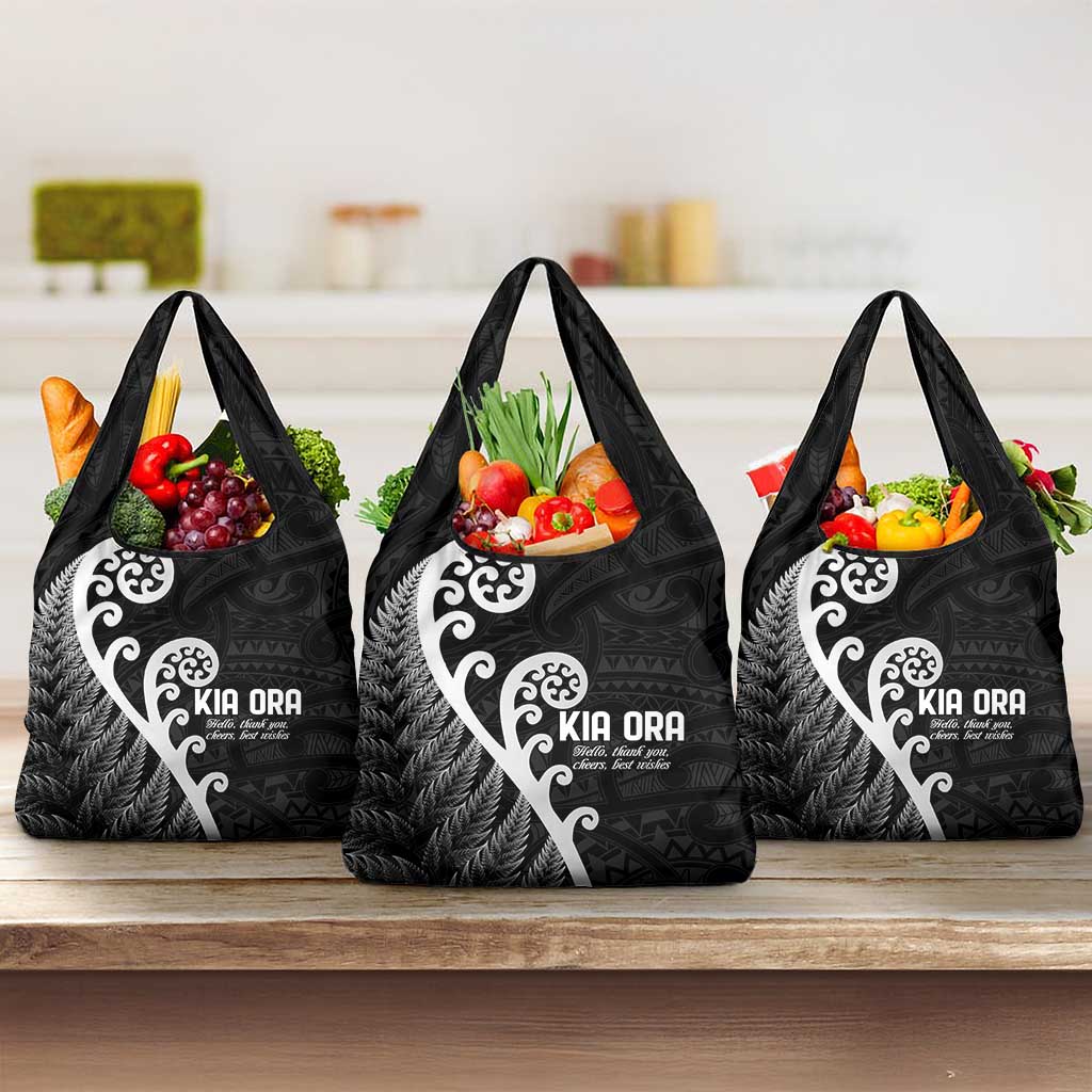 Kia Ora Maori Language Grocery Bag Te Reo Maori Koru Fern Art
