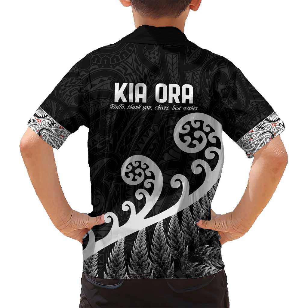 Kia Ora Maori Language Kid Hawaiian Shirt Te Reo Maori Koru Fern Art LT9 - Polynesian Pride