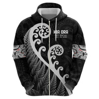 Kia Ora Maori Language Zip Hoodie Te Reo Maori Koru Fern Art