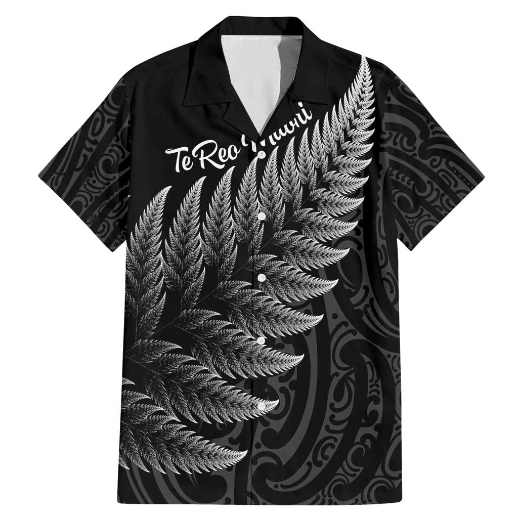 New Zealand Te Reo Māori Family Matching Mermaid Dress and Hawaiian Shirt Simple Black Fern