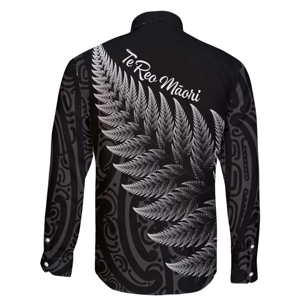 New Zealand Te Reo Māori Family Matching Off Shoulder Maxi Dress and Hawaiian Shirt Simple Black Fern