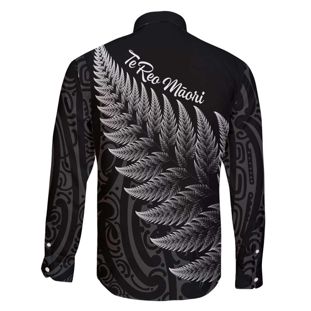 New Zealand Te Reo Māori Family Matching Short Sleeve Bodycon Dress and Hawaiian Shirt Simple Black Fern