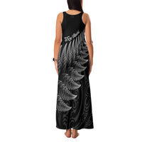 New Zealand Te Reo Mori Family Matching Tank Maxi Dress and Hawaiian Shirt Simple Black Fern LT9 - Polynesian Pride