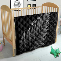 New Zealand Te Reo Mori Quilt Simple Black Fern LT9 - Polynesian Pride