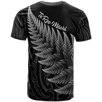 New Zealand Te Reo Mori T Shirt Simple Black Fern LT9 - Polynesian Pride