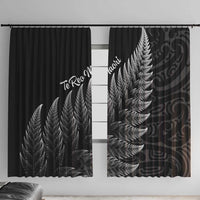 New Zealand Te Reo Māori Window Curtain Simple Black Fern