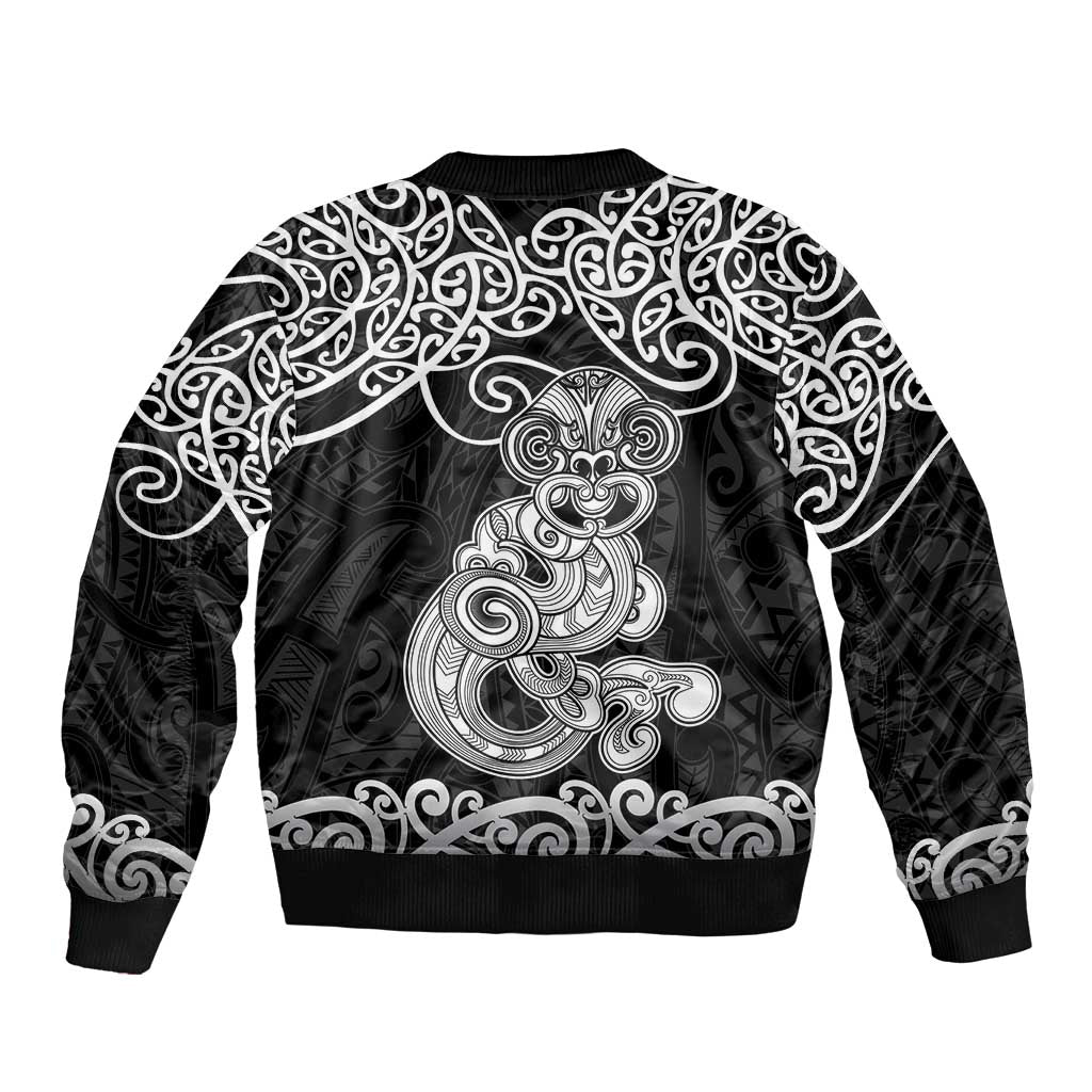 Te Reo Maori Tiki Inspired Art Bomber Jacket