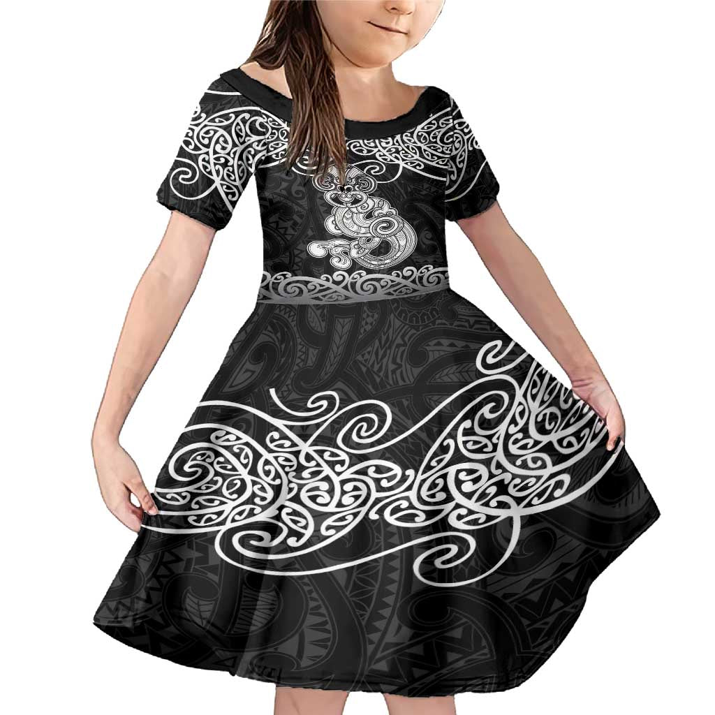 Te Reo Maori Tiki Inspired Art Family Matching Mermaid Dress and Hawaiian Shirt