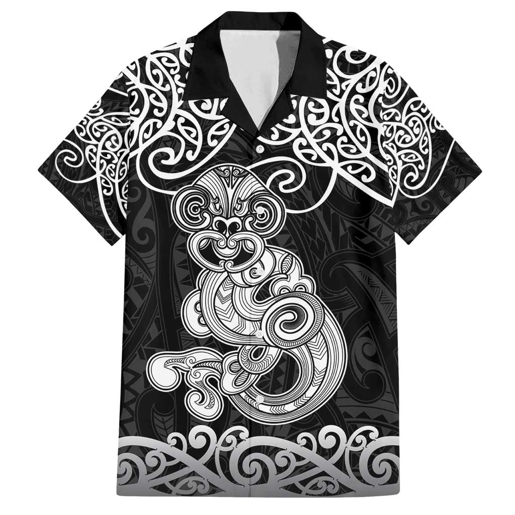 Te Reo Maori Tiki Inspired Art Family Matching Off Shoulder Short Dress and Hawaiian Shirt