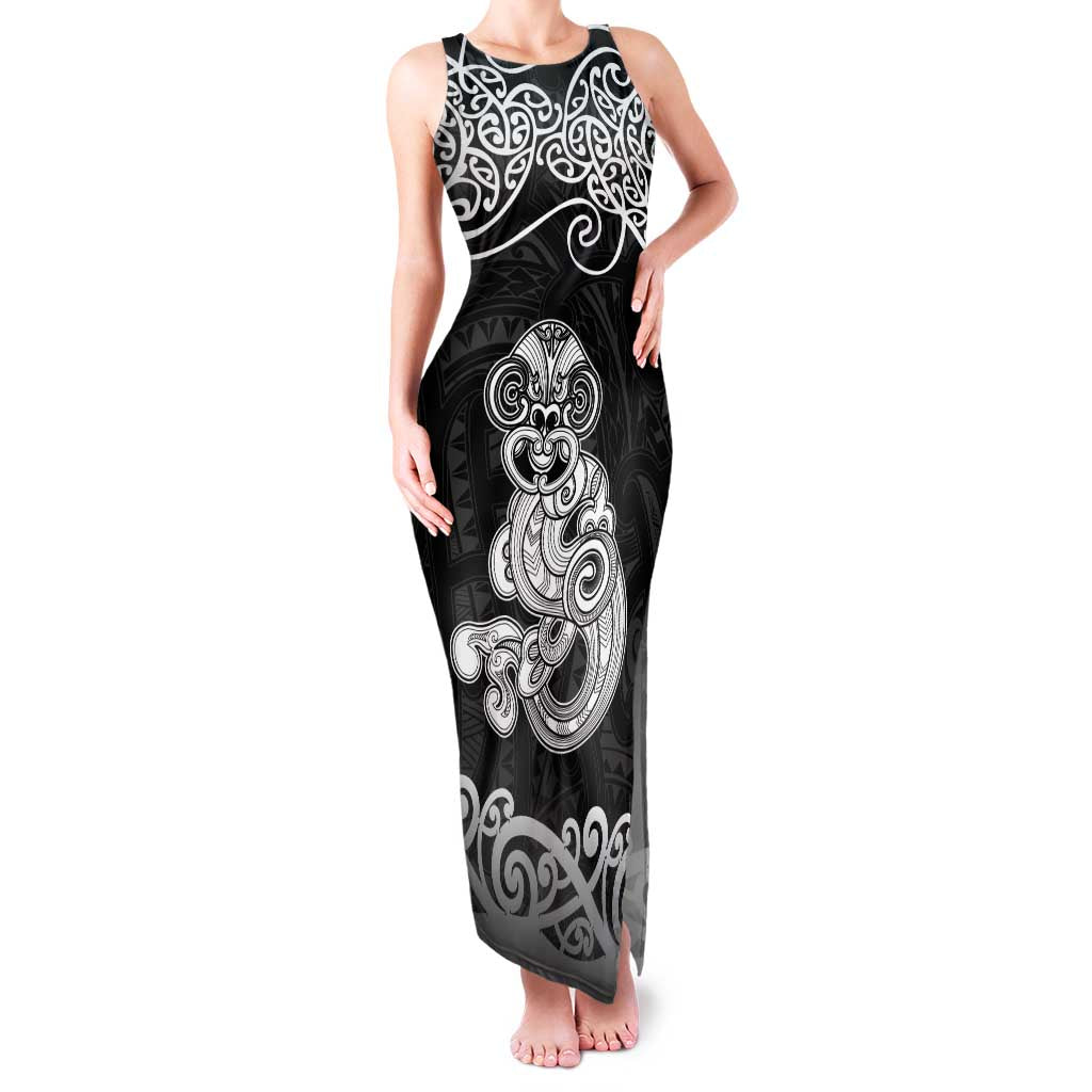 Te Reo Maori Tiki Inspired Art Family Matching Tank Maxi Dress and Hawaiian Shirt