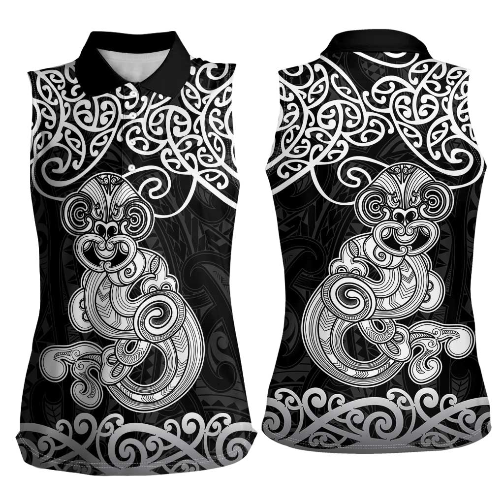 Te Reo Maori Tiki Inspired Art Women Sleeveless Polo Shirt