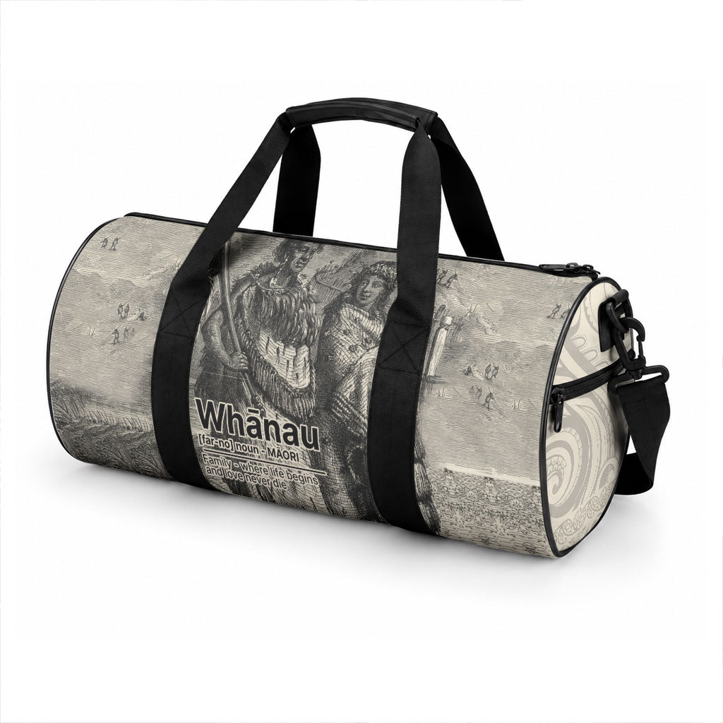 Whanau Maori Language Duffle Bag Te Reo Maori Inspired Art LT9 - Polynesian Pride