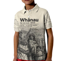 Whanau Maori Language Kid Polo Shirt Te Reo Maori Inspired Art LT9 Kid Nude - Polynesian Pride