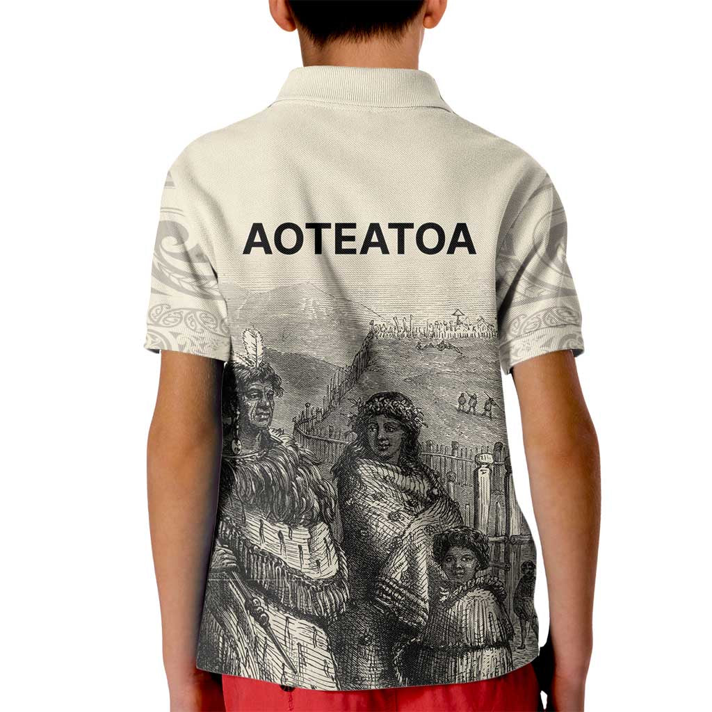 Whanau Maori Language Kid Polo Shirt Te Reo Maori Inspired Art LT9 - Polynesian Pride