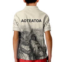 Whanau Maori Language Kid Polo Shirt Te Reo Maori Inspired Art LT9 - Polynesian Pride