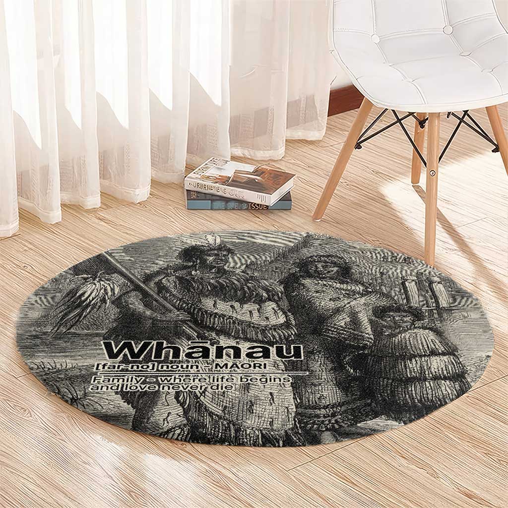Whanau Maori Language Round Carpet Te Reo Maori Inspired Art LT9 - Polynesian Pride
