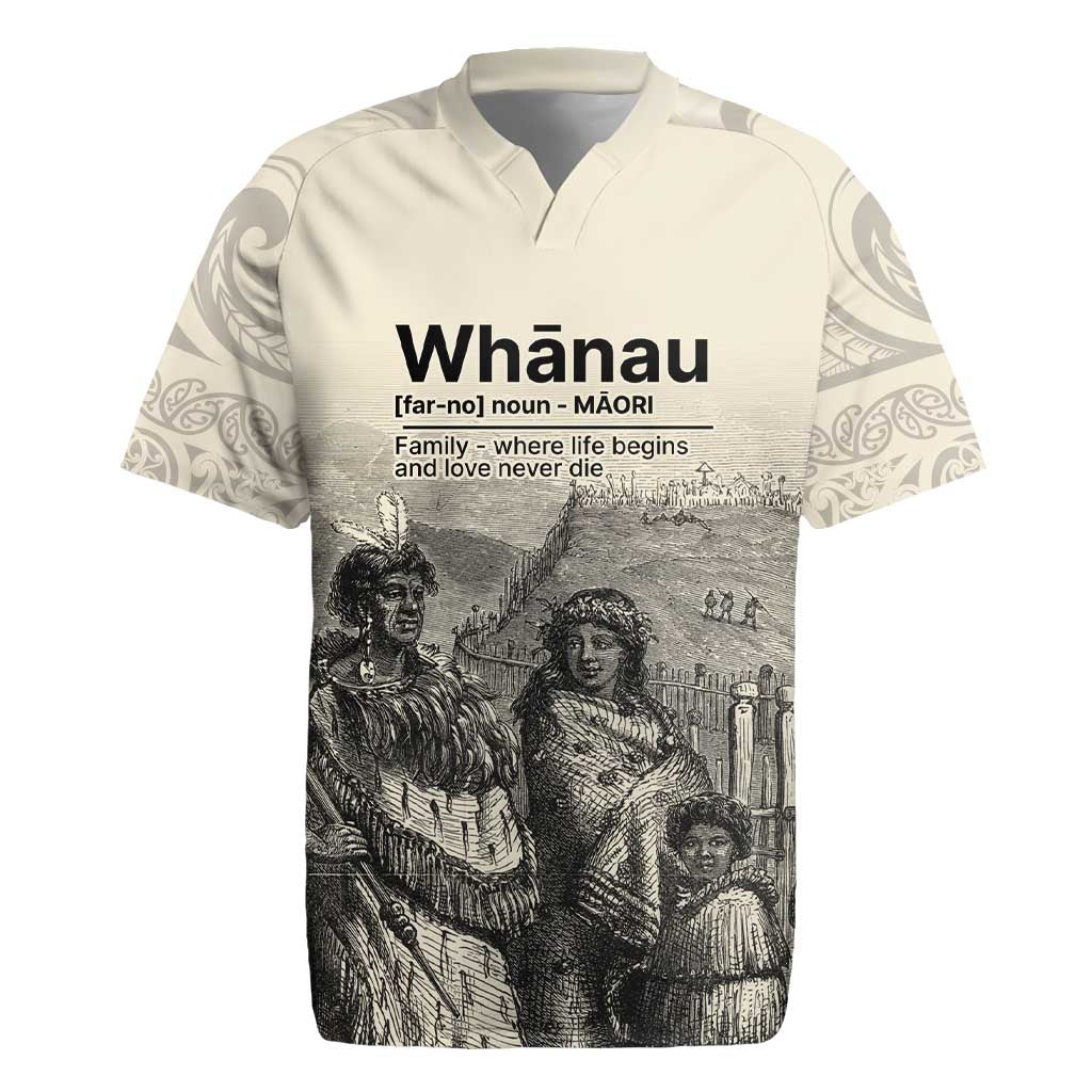 Whanau Maori Language Rugby Jersey Te Reo Maori Inspired Art