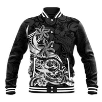 Polynesian Sunset Plumeria Baseball Jacket Pacific Island Tribal Black Style LT9 Unisex Black - Polynesian Pride