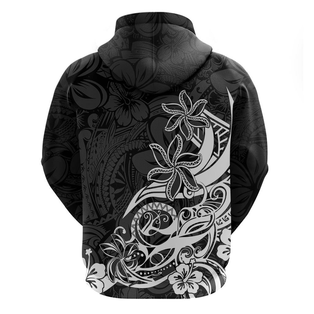 Polynesian Sunset Plumeria Hoodie Pacific Island Tribal Black Style LT9 - Polynesian Pride