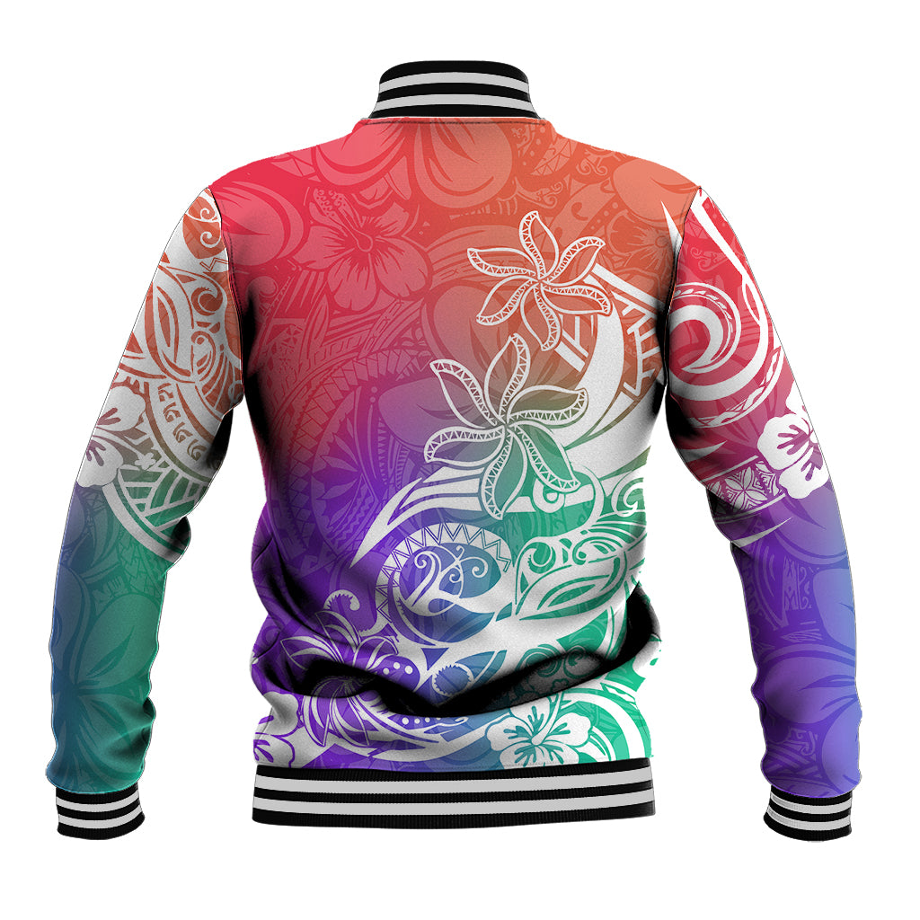 Polynesian Sunset Plumeria Baseball Jacket Pacific Island Tribal Blossom Style LT9 - Polynesian Pride