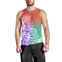 Polynesian Sunset Plumeria Men Tank Top Pacific Island Tribal Blossom Style LT9 - Polynesian Pride