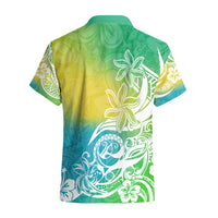Polynesian Sunset Plumeria Hawaiian Shirt Pacific Island Tribal Green Style LT9 - Polynesian Pride
