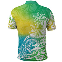 Polynesian Sunset Plumeria Polo Shirt Pacific Island Tribal Green Style LT9 - Polynesian Pride