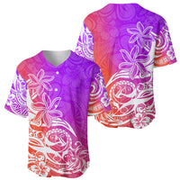 Polynesian Sunset Plumeria Baseball Jersey Pacific Island Tribal Purple Style LT9 - Polynesian Pride