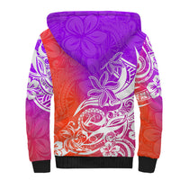 Polynesian Sunset Plumeria Sherpa Hoodie Pacific Island Tribal Purple Style LT9 - Polynesian Pride