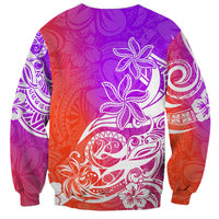 Polynesian Sunset Plumeria Sweatshirt Pacific Island Tribal Purple Style LT9 - Polynesian Pride