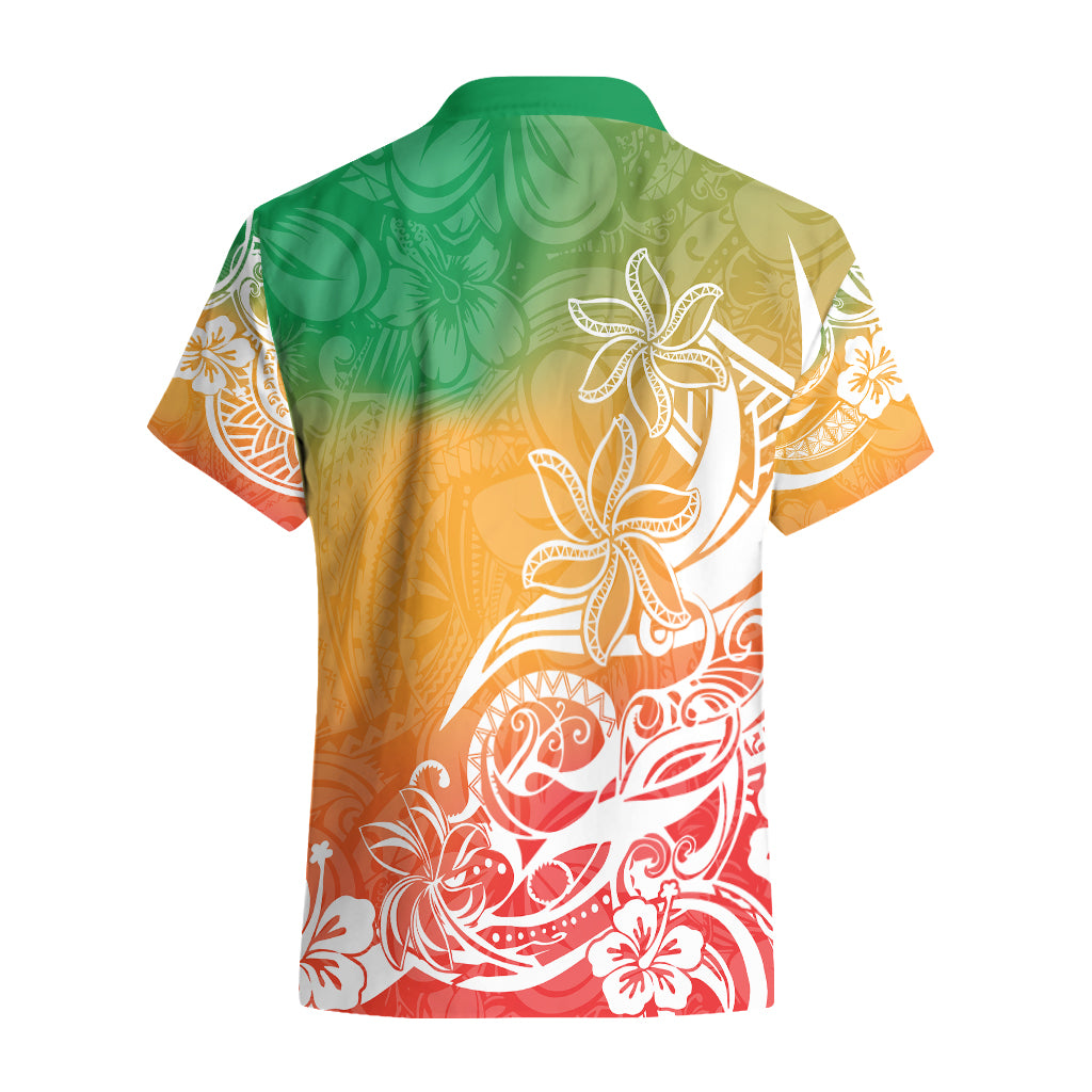Polynesian Sunset Plumeria Hawaiian Shirt Pacific Island Tribal Reggae Style LT9 - Polynesian Pride
