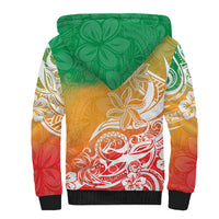 Polynesian Sunset Plumeria Sherpa Hoodie Pacific Island Tribal Reggae Style LT9 - Polynesian Pride