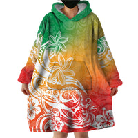 Polynesian Sunset Plumeria Wearable Blanket Hoodie Pacific Island Tribal Reggae Style LT9 - Polynesian Pride