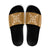 Hawaiian Quilt Block Design Slide Sandals Gold Hawaii Culture Motifs - Polynesian Pride