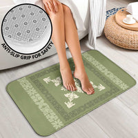 Hawaiian Quilt Block Design Bathroom Set Lime Hawaii Culture Motifs - Polynesian Pride