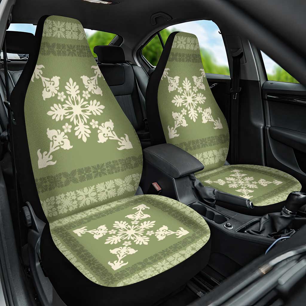 Hawaiian Quilt Block Design Car Seat Cover Lime Hawaii Culture Motifs - Polynesian Pride
