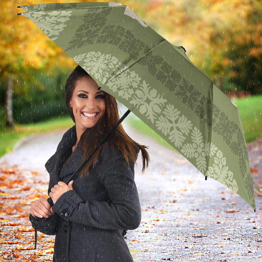 Hawaiian Quilt Block Design Umbrella Lime Hawaii Culture Motifs - Polynesian Pride