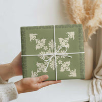 Hawaiian Quilt Block Design Wrapping Paper Lime Hawaii Culture Motifs - Polynesian Pride