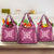 Hawaiian Quilt Block Design Grocery Bag Pink Hawaii Culture Motifs - Polynesian Pride