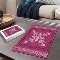 Hawaiian Quilt Block Design Puzzle Pink Hawaii Culture Motifs - Polynesian Pride