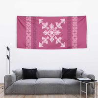 Hawaiian Quilt Block Design Tapestry Pink Hawaii Culture Motifs - Polynesian Pride