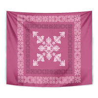 Hawaiian Quilt Block Design Tapestry Pink Hawaii Culture Motifs - Polynesian Pride