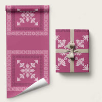 Hawaiian Quilt Block Design Wrapping Paper Pink Hawaii Culture Motifs - Polynesian Pride