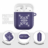 Hawaiian Quilt Block Design AirPods Case Purple Hawaii Culture Motifs - Polynesian Pride
