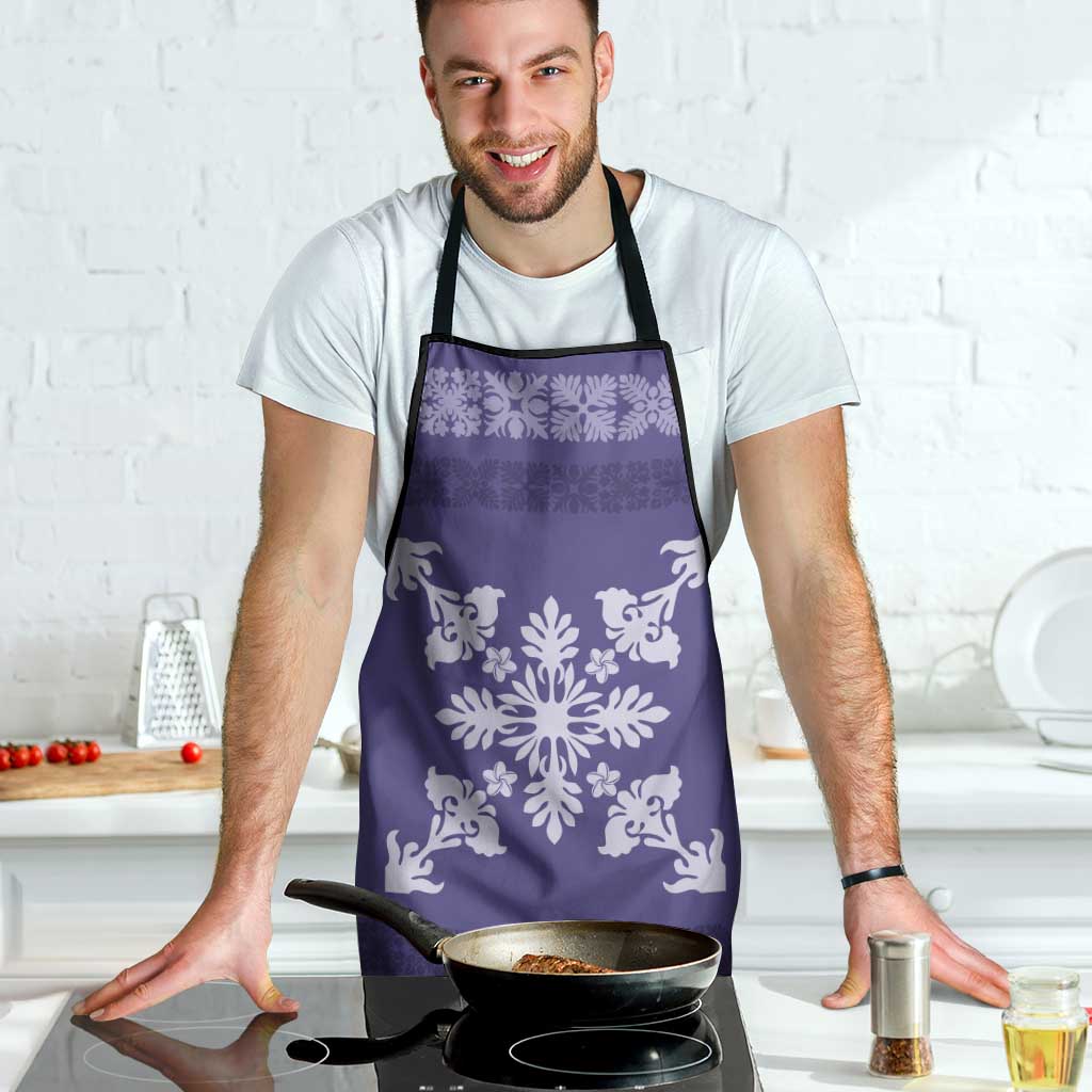 Hawaiian Quilt Block Design Apron Purple Hawaii Culture Motifs - Polynesian Pride