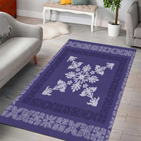 Hawaiian Quilt Block Design Area Rug Purple Hawaii Culture Motifs - Polynesian Pride