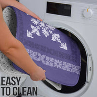 Hawaiian Quilt Block Design Bathroom Set Purple Hawaii Culture Motifs - Polynesian Pride