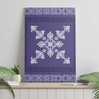 Hawaiian Quilt Block Design Canvas Wall Art Purple Hawaii Culture Motifs - Polynesian Pride